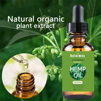

30ml 100% Organic Hemp Oil 7000mg Bio-active Hemp Seeds Oil Extract Drop For Pain Relief Reduce Anxiety Better Sleep Essence