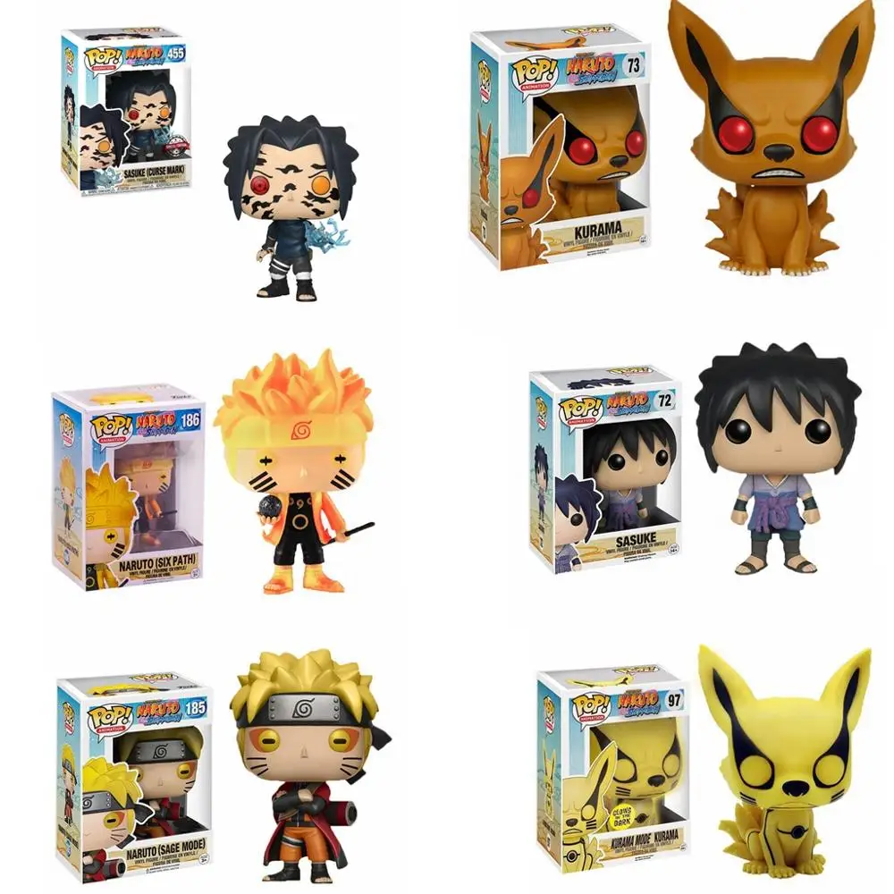 Наруто Funko Pop Узумаки героя аниме Учиха Саске Кьюби Дерево лист страна огня