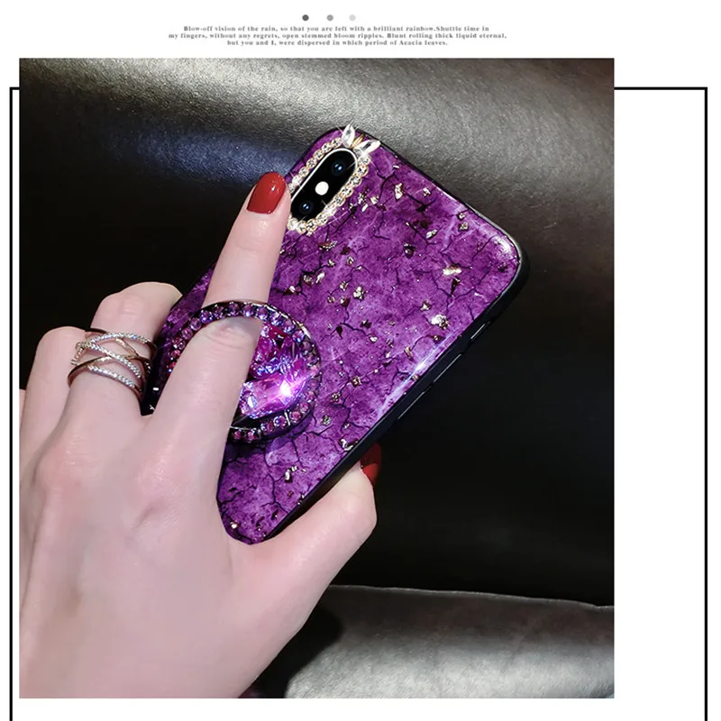 Чехол с кольцом из золотистой фольги для Iphone 11 Pro Max XS Max XR X 8 7 6 6S Plus
