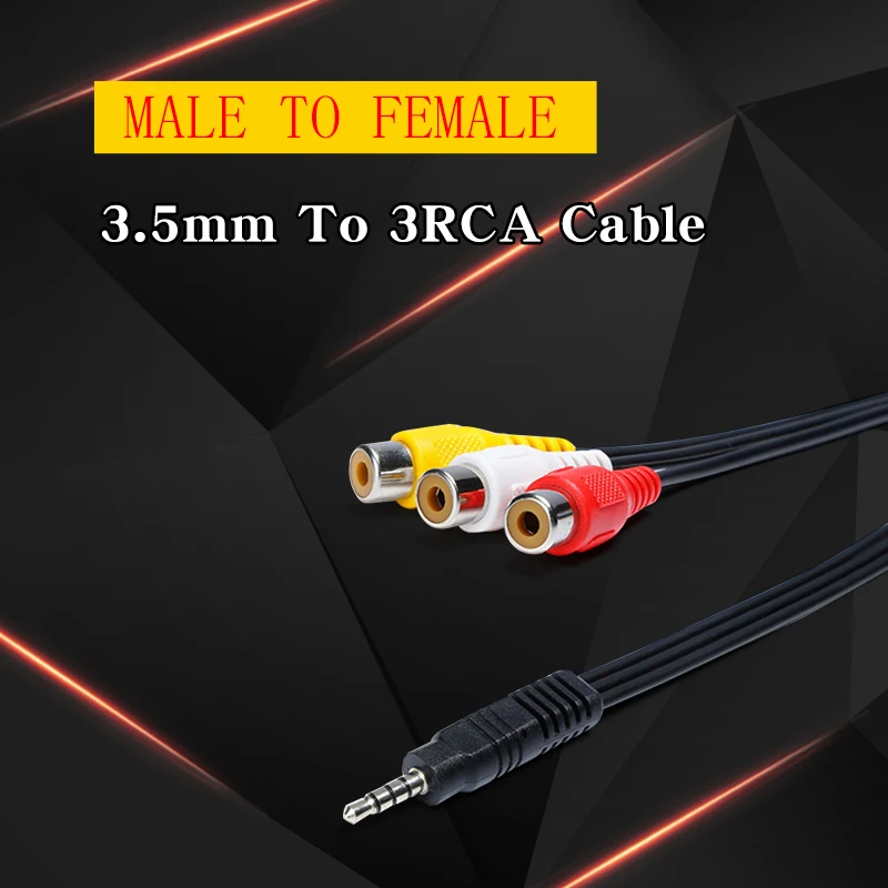 Кабель RCA 3 5 мм в AV видеокабель аудиокабель AUX разъем для ТВ приставки компьютера