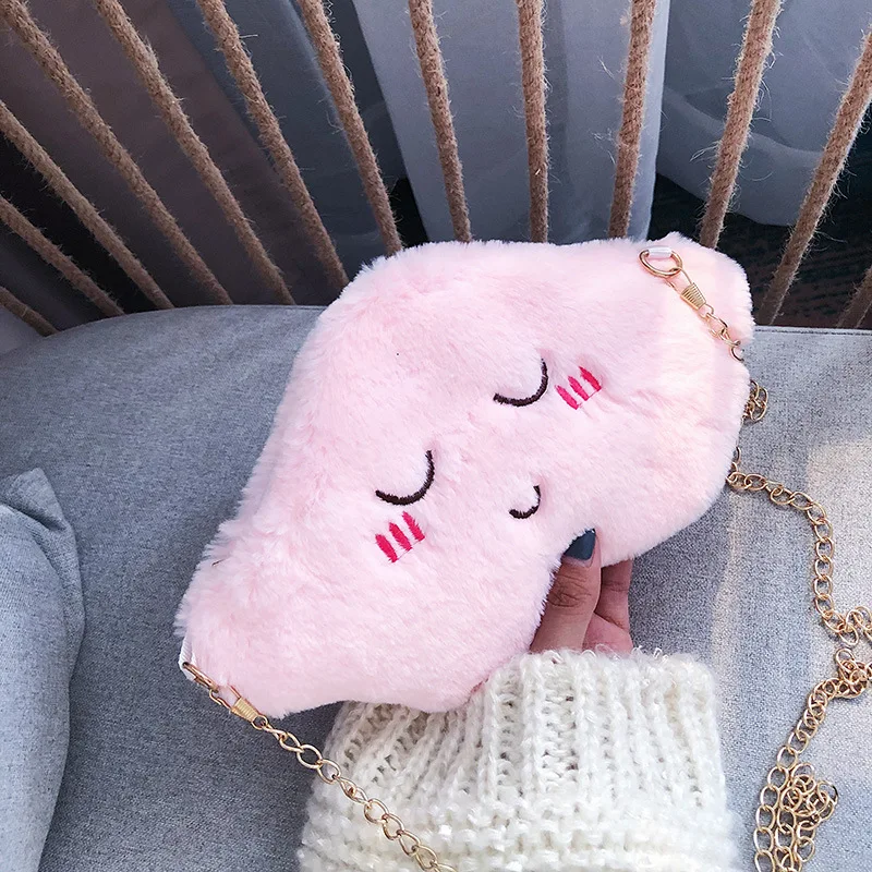 

Plush Bag WOMEN'S Bag New Style 2019 Cute Cartoon Cloud Bag Casual GIRL'S Soft Girl Cool Crossbody Bag