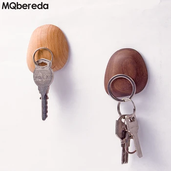 

Creative Magnet Hook Key Coin Noce llave Magnetico Storage Magnet Absorption Walnut Wood Key Hallway Shelf Decorate Wall Hooks