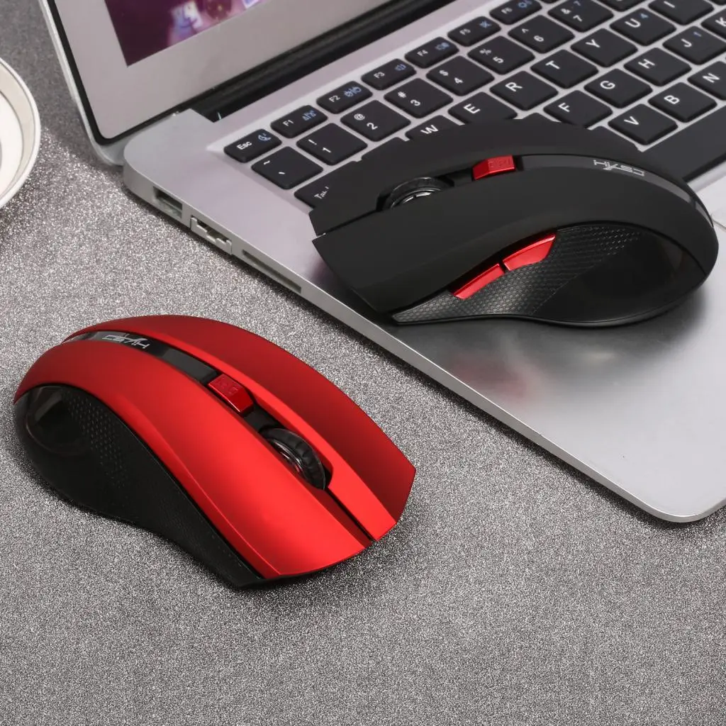 USB Wireless Mouse 6 Buttons 2.4G Optical Adjustable 2400DPI Gaming Office