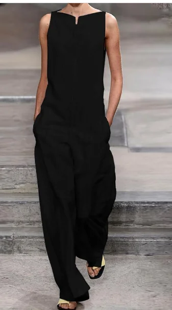 2022 Summer Rompers Womens Jumpsuits Bohemian Overalls Casual Loose Straight Pants Playsuit Women's Trousers Plus Size
