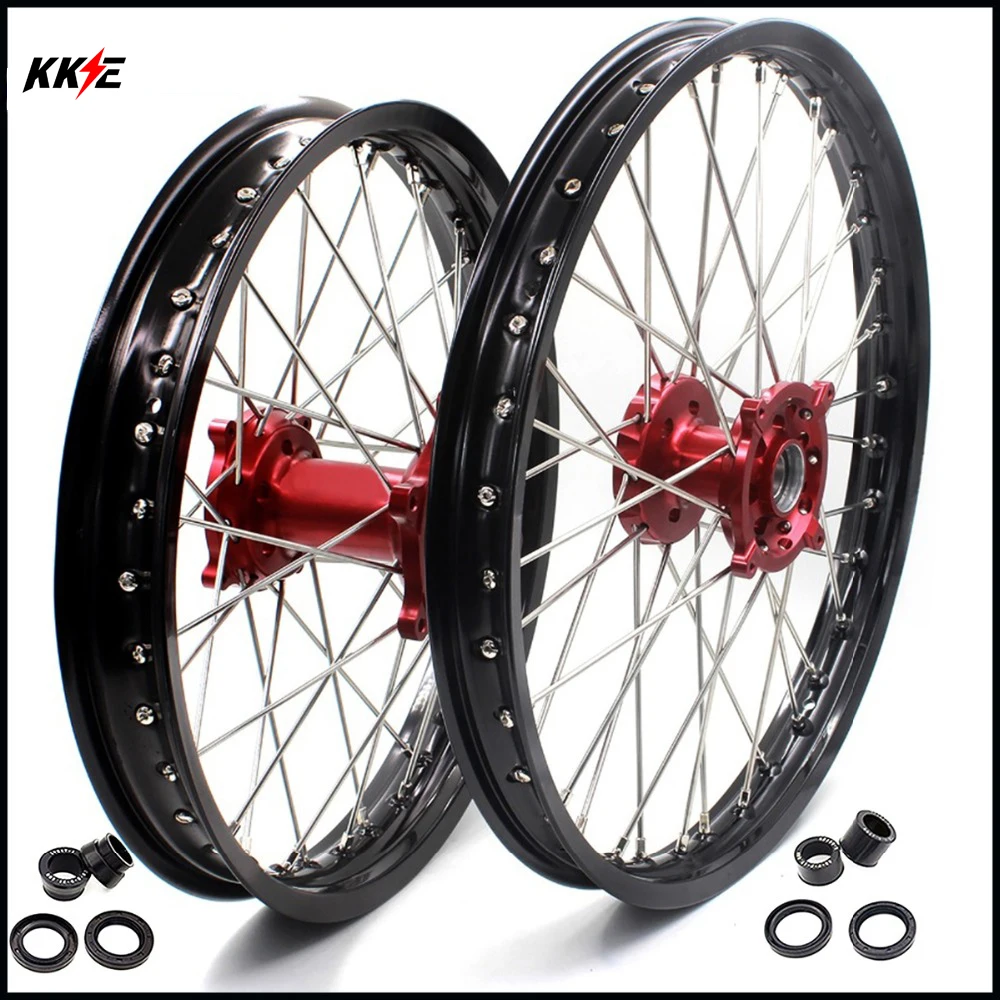 KKE 21" /19" MX Dirt Bikes Complete Spoked Wheels Rims Set For HK TE TC