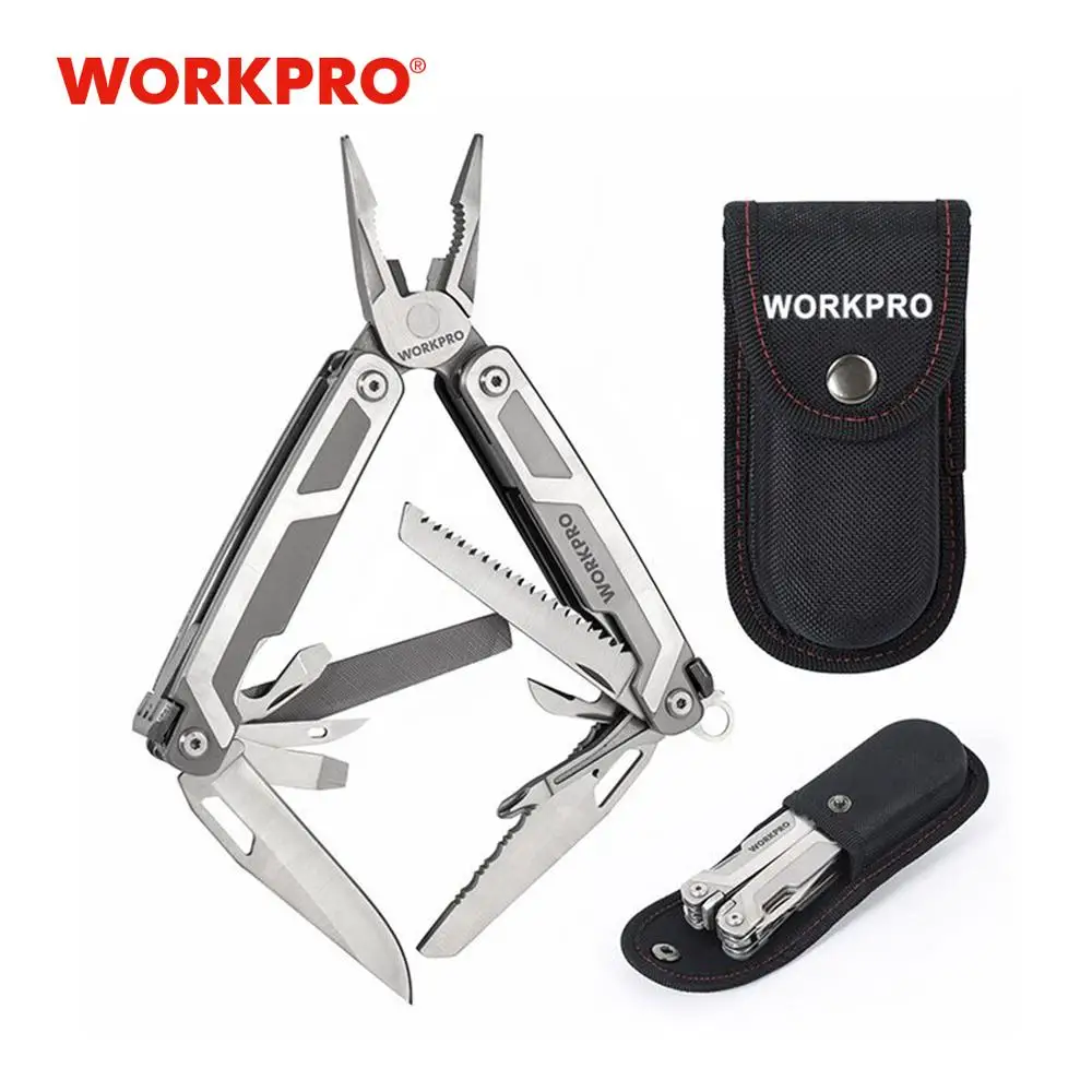 WORKPRO 15 в 1 многофункциональные плоскогубцы инструменты с ножницами для ножей пила