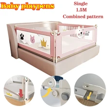 Valla para camas de niños, parque infantil de 1,5 M, corralito de bebé, barrera de protección de seguridad, Centro de Actividades anticaída, muebles para niños