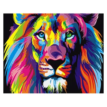 

Colorful Lion Head DIY Digital Painting By Numbers Modern Wall Art Painting Unique Gift Home Decor 40X50cm-with Frame