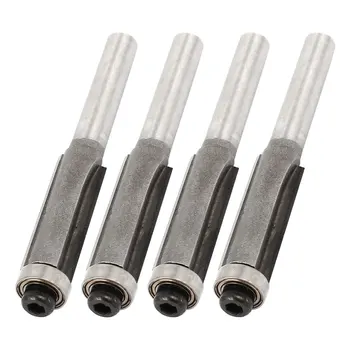

uxcell Woodworking 1/4" x 3/8" Silver Tone Flush Trim Router Bit Tool 4 Pcs