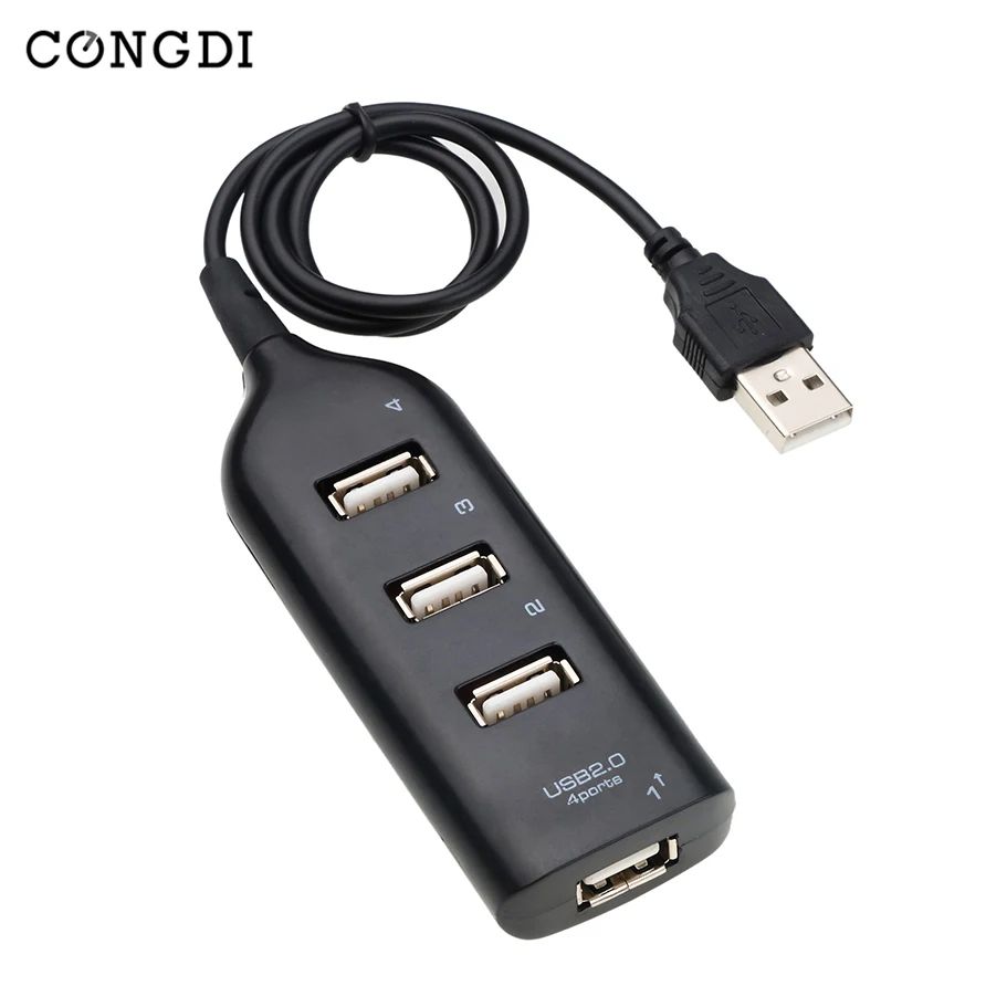 Concentrador de red USB de 4 puertos, adaptador USB Mini para PC, portátil, Notebook, ordenador, Windows, Mac, accesorios, USB 2,0 de alta velocidad