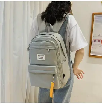 

Casual Women Backpack Solid Color Large Capacity Shoulder Bag Fashion School Bag For Teenage Girl Children Backpacks Travel Bag