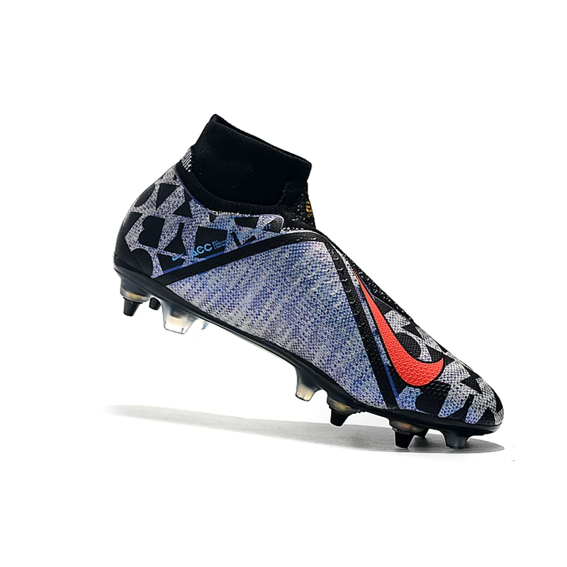 Nike Phantom VSN Elite DF SG-Pro Anti-сабо; большие размеры 39-45 высокие ботильоны футбольные бутсы обувь Футбол бутсы Для мужчин Бутсы Обувь для футбола