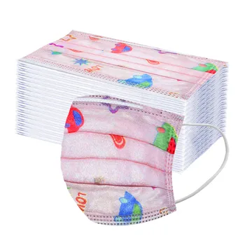 

50/100PC Adult Disposable Mask Cute Cartoon Car Print 3ply Nonwoven Breathable Dustproof Ear Loop Mouth-muffle Mondkapjes Masque