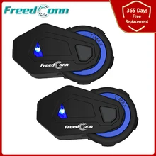Freedconn T MAX 1000m Bluetooth קסדת אופנוע אינטרקום אוזניות FM רדיו 6 רוכבי קבוצת מדבר V4.1 אופנוע האינטרפון