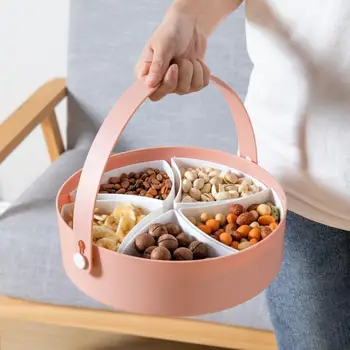 

1PC Multifunctional Creative Grid Candy Plate Party Home Desktop Plastic Candy Dessert Box Melon Seeds Snack Dried Fruit Box