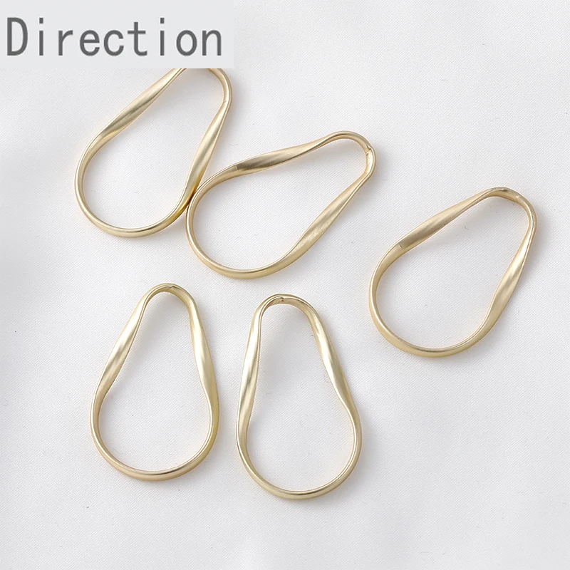 14K gold-covered simple and versatile irregular hollow twisted minimalist style diy handmade earring material accessories