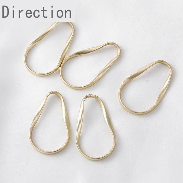 14K gold-covered simple and versatile irregular hollow twisted minimalist style diy handmade earring material accessories 2