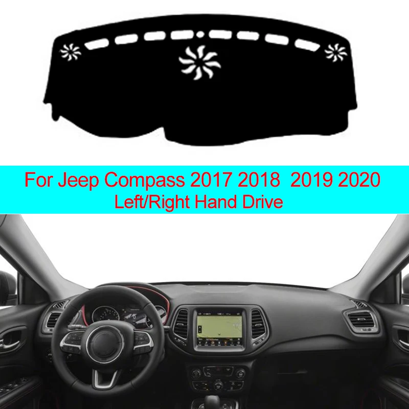 

2 Layers Car Dashboard Cover Carpet For Jeep Compass 2017 2018 2019 2020 LHD RHD Auto Sun Shade Dash Board Cover