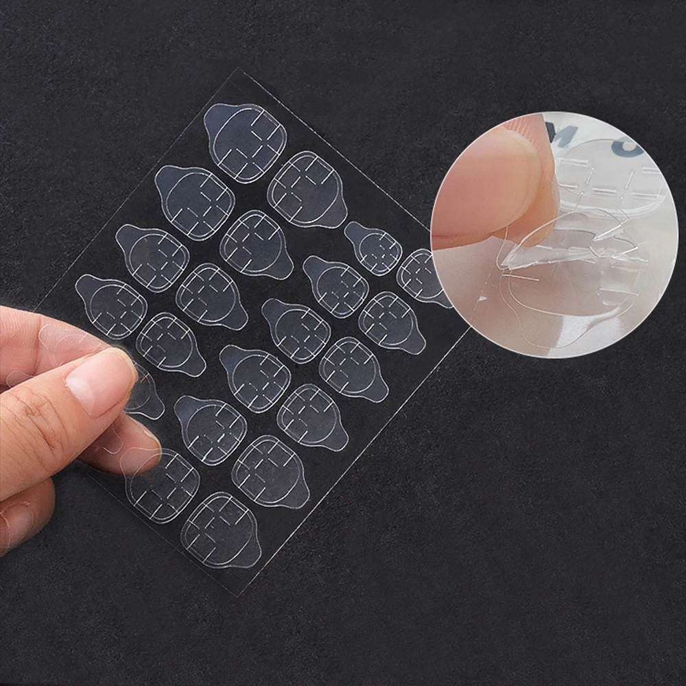 

2/5/10 Sheets Jelly Glue Clear Ultra Thin Double Sided Adhesive Stickers Nail Tips False Manicure Nail Art Extension Tools