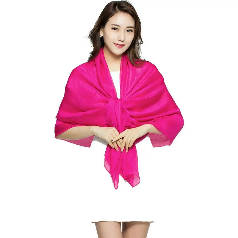 Long Scarf Summer Wrap Scarf Ladies Green Scarf Shawl Top Grade Brand Scarves Simple Plain Chiffon Head Scarf Womens Warm Scarve 4