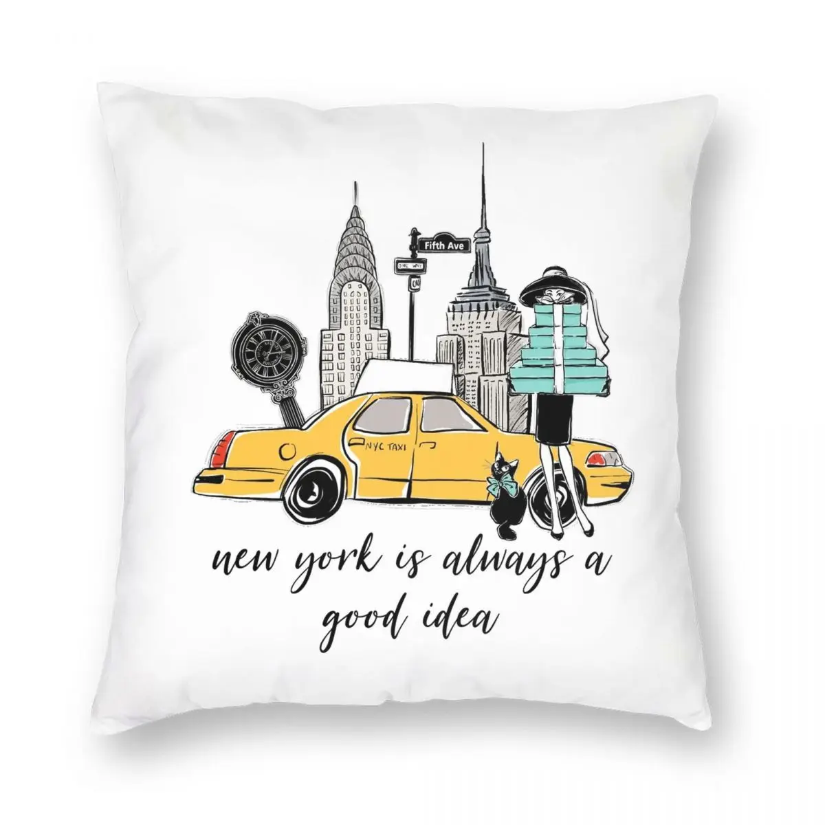 

Чехол для диванной подушки New York наволочки с изображением девочек из полиэстера и льна