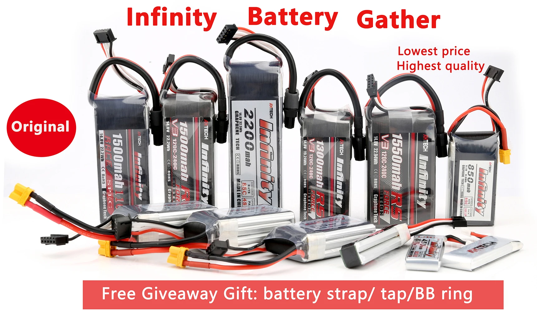 Infinity 1S 2S 3S 4S LiPo литиевая батарея 450/550/850/1300/1500/1550/2200mAh 85C 95C XT30 XT60 Plug для FPV гоночного