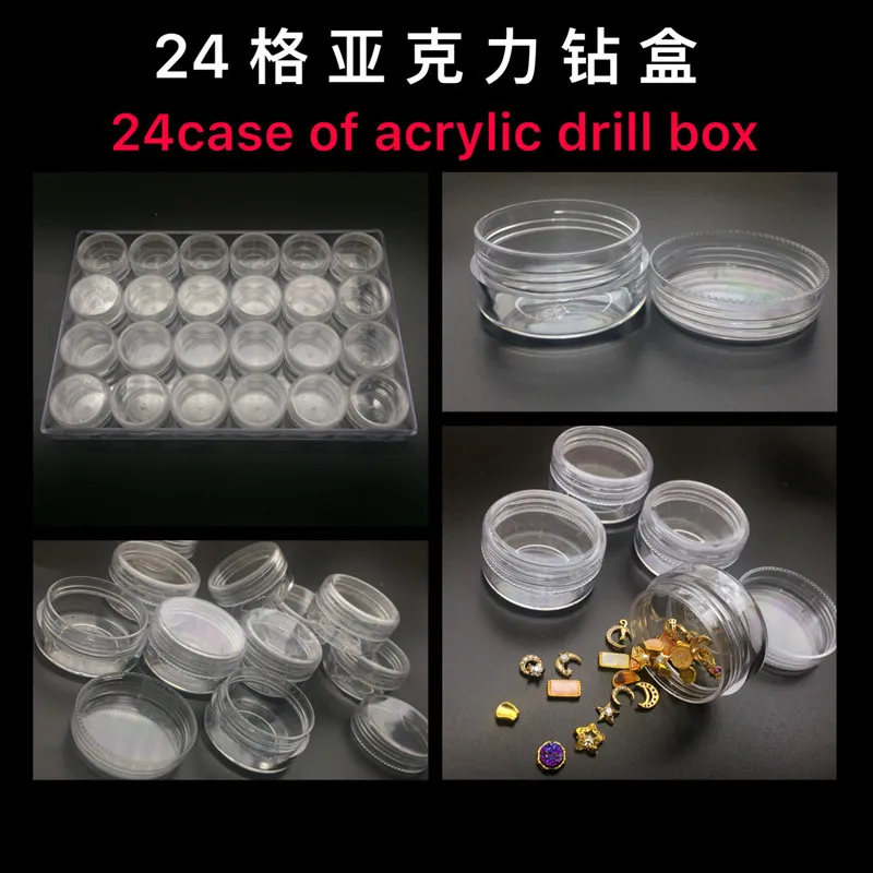 Manicure Supplies 24 Georgia Howe China Drilling Box Ornaments Storage round Independent Bottle Drill Rhinestone App |