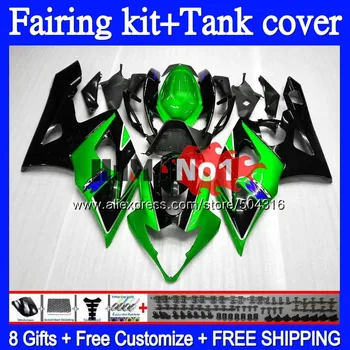 

+Tank Kit For SUZUKI GSXR-1000 GSXR 1000 1000CC CC 68MC.100 K5 GSX-R1000 GSX R1000 GSXR1000 05 06 2005 2006 Green black Fairing