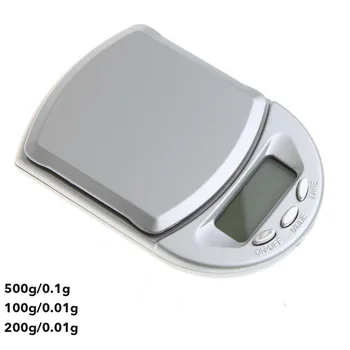 

Junejour 0.01/0.1g Mini Digital Scale LCD Backlight Portable Kitchen Scale Pocket Jewelry Electronic Scale 500/200/100g Capacity