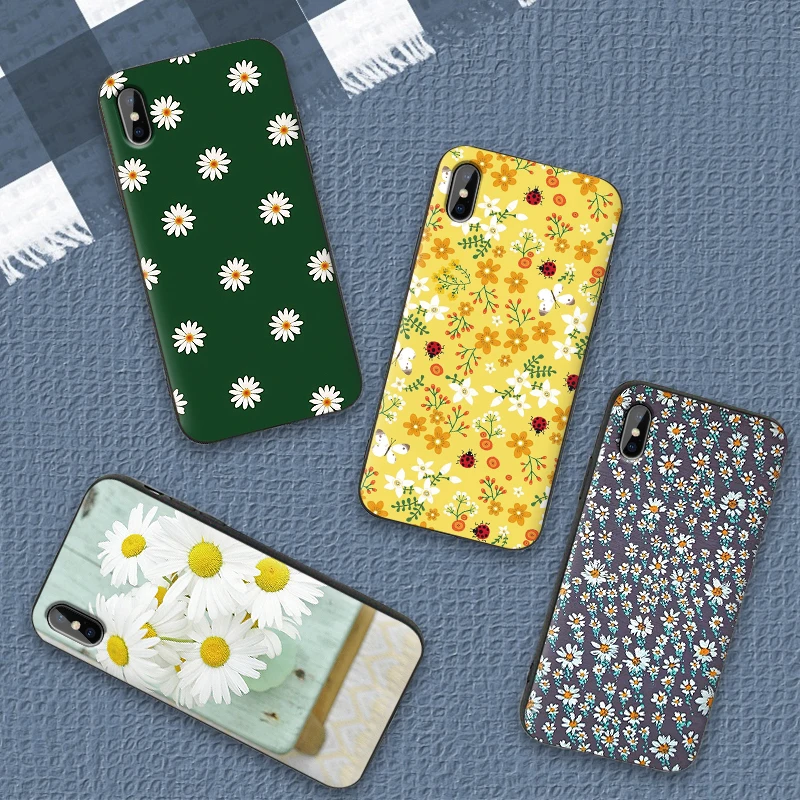 Маленький чехол для телефона с ромашками samsung A5 A6 A7 A8 A9 A 10 20 30 40 50 60 Plus силиконовый
