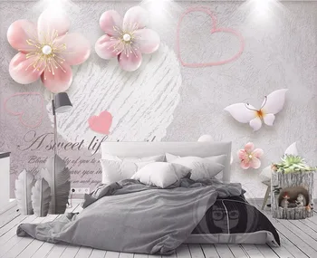 

CJSIR Custom Wallpaper Home Decor Mural European Retro 3D Embossed Jewelry Plum TV Background Wall Murals 3d Wallpaper Photo