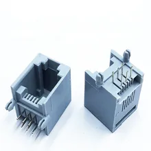 10 pçs rj12 rj11 soquete telefone 90 graus 6pin cristal fêmea 6p6c soquete