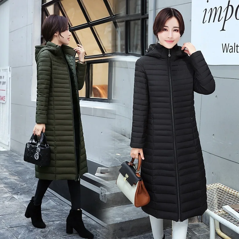 Cotton-padded Clothes Women's Mid-length Cotton-padded Jacket Autumn And Winter New Style Korean-style Large Size Slim Fit