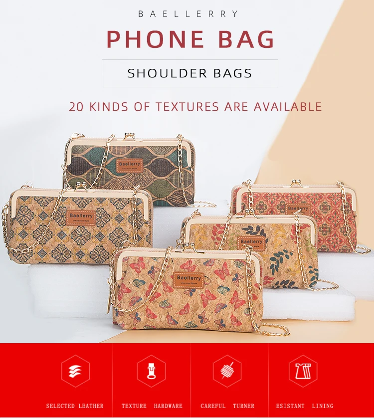 Mode nouvelles femmes portefeuilles bois Grain chaîne longue haute qualité support pour téléphone classique femme sac à main fermeture éclair portefeuille Mini_voghion.com