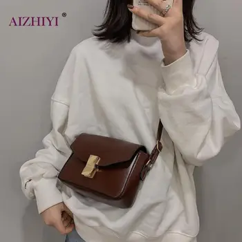 

Lady Simple PU Leather Messenger Satchel Bag Women Retro Solid Wide Casual Flap Shoulder Crossbody Handbags