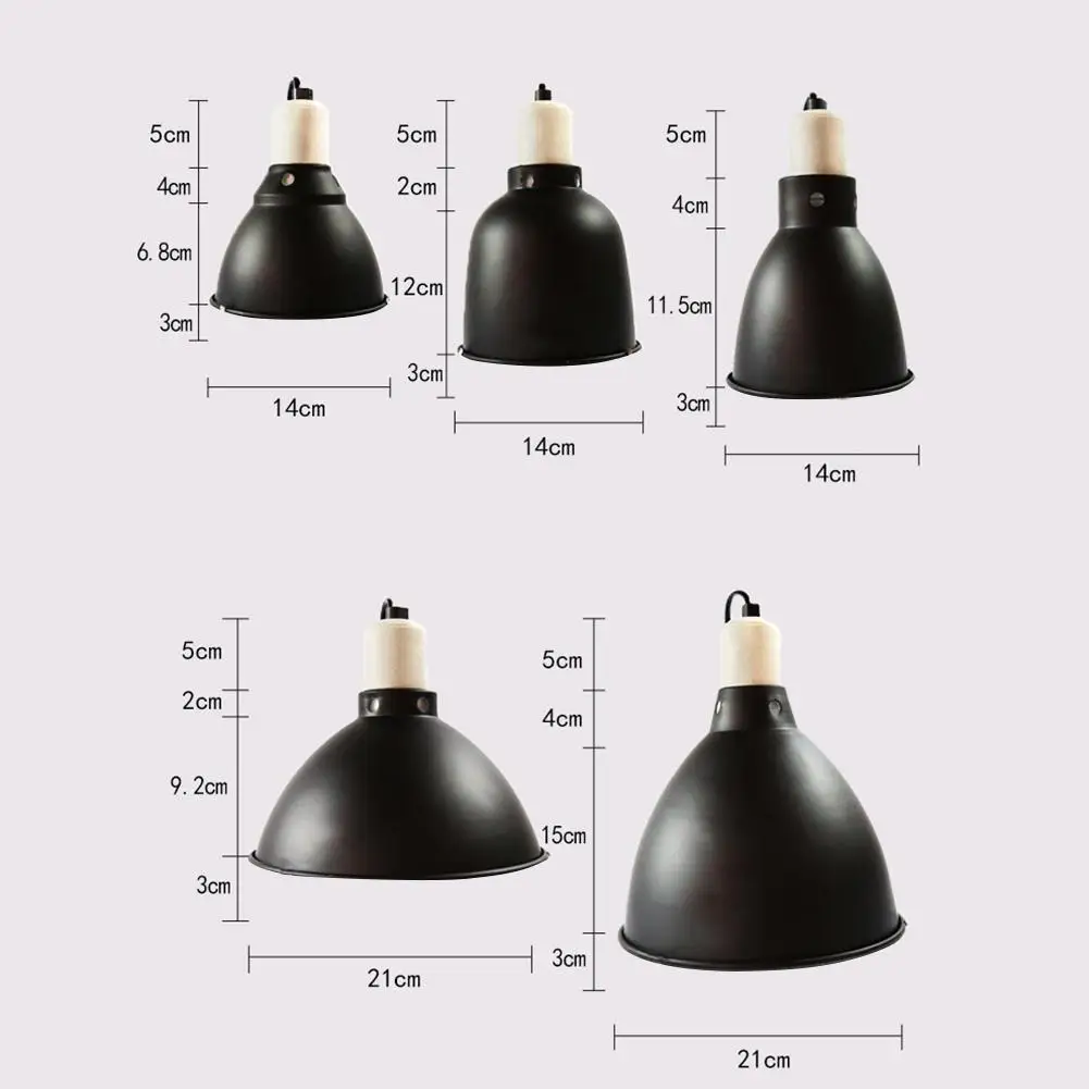 Reptile Cage Deep Barrel High Temperature Aluminum Alloy 5.5 / 8.5 Inch Heating Lamp Shade Climbing Pet Box UVB Pet Lamp Holder