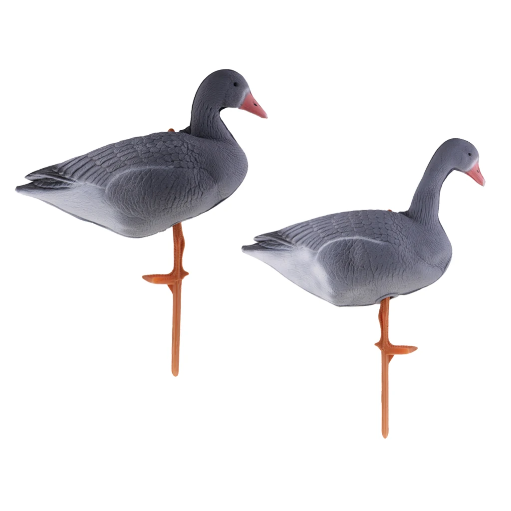 2pcs/pack 3D Lifelike Russian Goose Hunting Decoys 2 Types - Resting, Standing