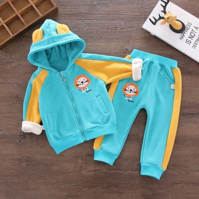 light blue Комплект одежды для девочек; детские зимние спортивные костюмы для девочек; спортивный костюм; пальто с принтом кота; штаны; рождественские наряды для малышей; теплая одежда - Цвет: light blue