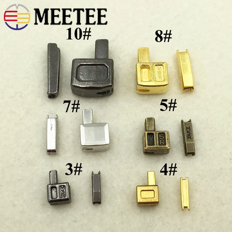 Meetee 3#5#8#10#10 комплектов, один открытый ползунок, вилка, аксессуары, ZA206, вставная коробка, контактный фиксатор для металлической молнии, сменный комплект