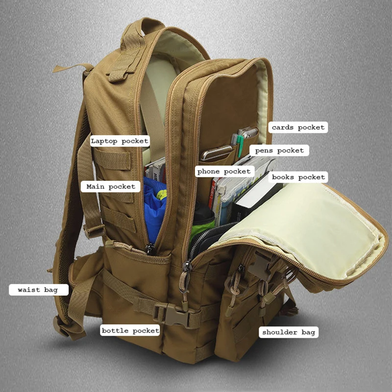 Волшебный Юнион тактический рюкзак походный путешествия походные сумки для мужчин и женщин 3 в 1 съемный камуфляжный рюкзак usb зарядка сумка