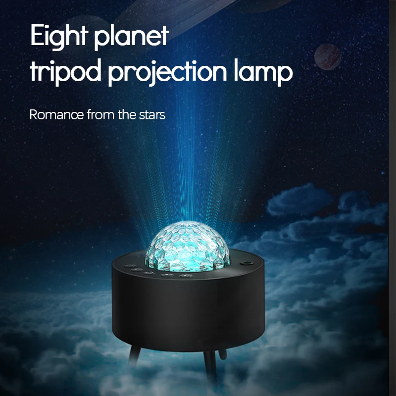 Light com Oceano Lâmpada de Projeção para Decoração Estrelado Projetor Galaxy Night Onda Música Alto-falante Blueteeth Romântico Presente Aniversário 1 Estrelado projetor galaxy night light com oceano