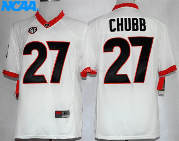 Новое поступление высокое качество NCAA Ник Chubb#27 футболка колледжа майки Молодежные S-XXXL