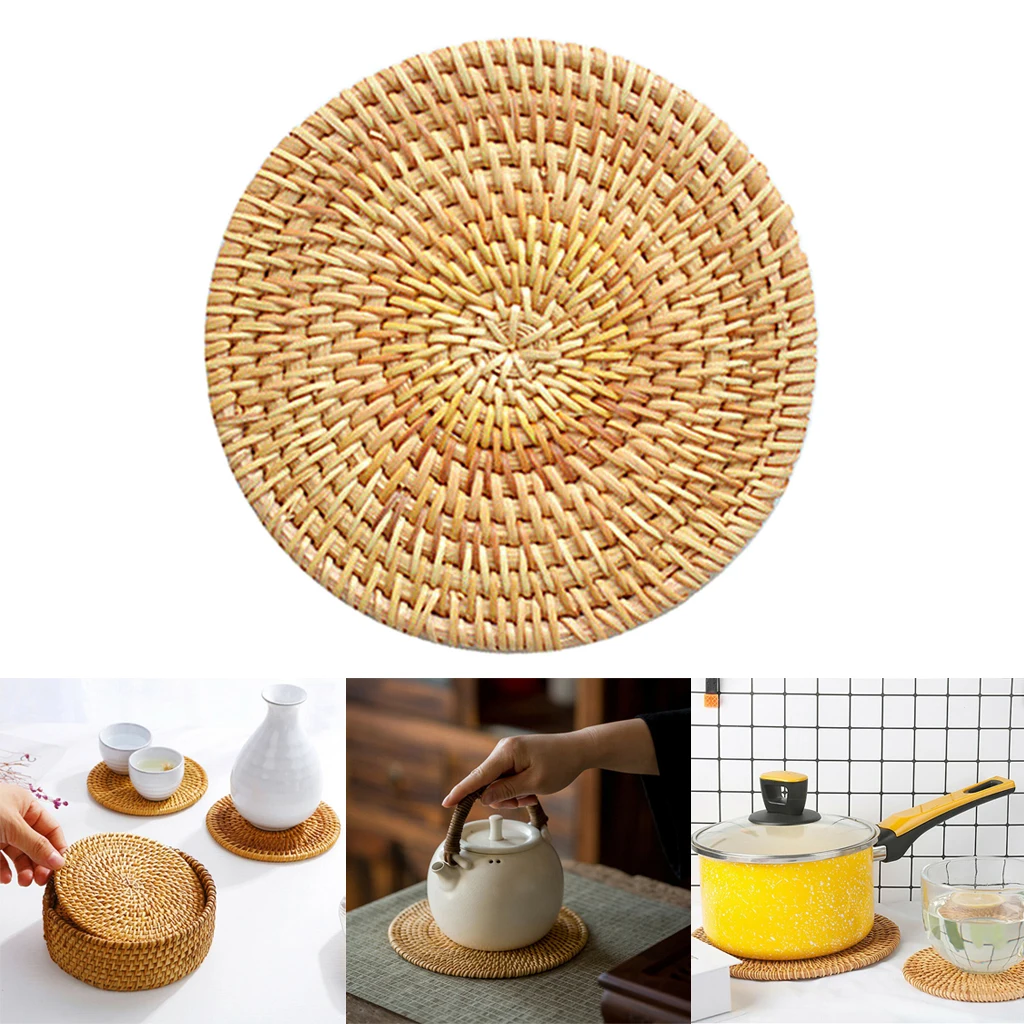 Natural Ratten Wickers Non toxic Rattan Coaster Handwoven Rattan