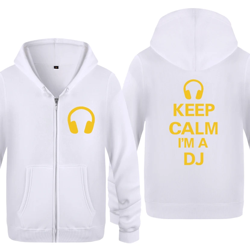 BAY HUAT Keep Calm Im A DJ-наушники для музыкального мероприятия, DJ свитшот для мужчин, мужские флисовые толстовки на молнии с капюшоном, кардиганы - Цвет: BAY HUAT