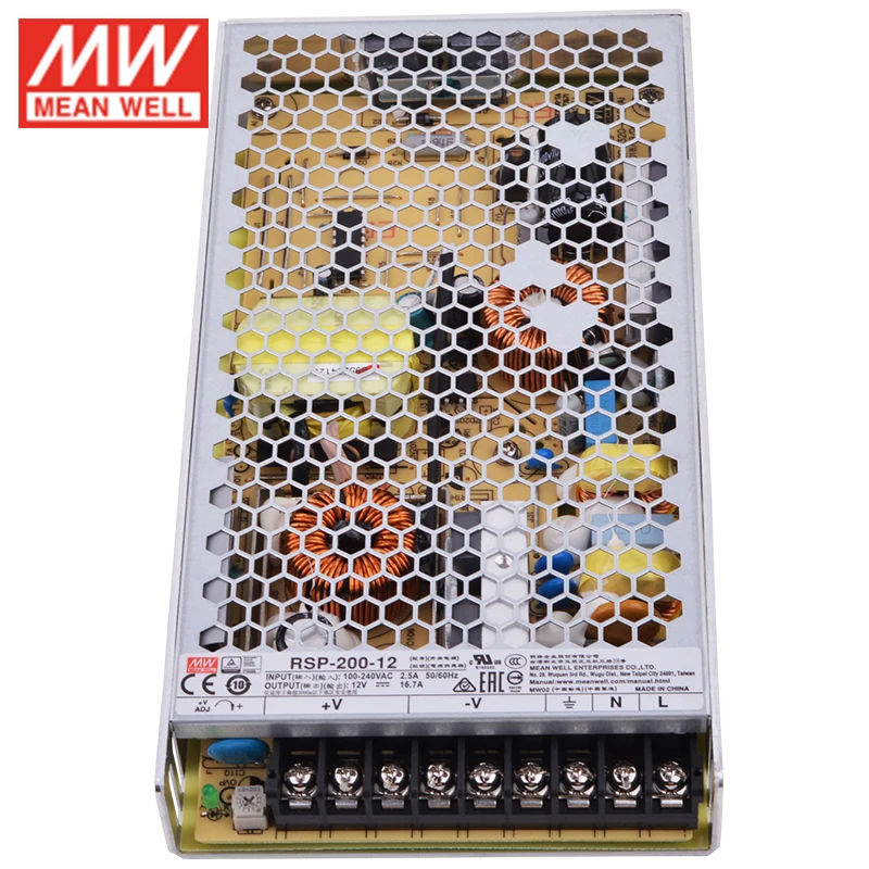 Импульсный источник питания MEAN WELL RSP-200-12 110 В/220 В переменного тока на 12