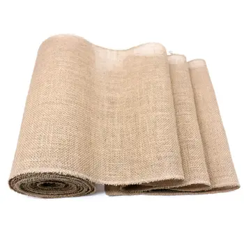 

30cmx10m Natural Hessian Jute Burlap Table Runner Table Decoration For Wedding Event Home Party Background Photo Props Supply