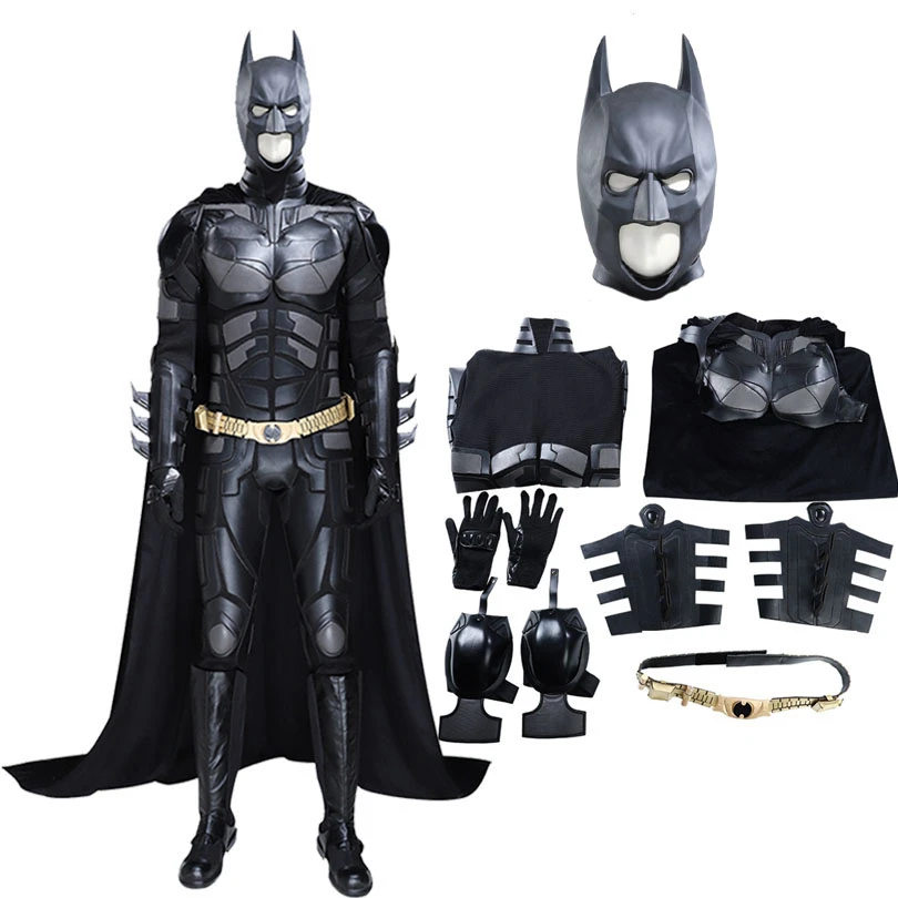 High Quality Halloween Superhero Cosplay Bat Costume Adult Men Battle  Uniform Bruce jumpsuit Complete Outfit Helmet Custom Made|Trang Phục Phim &  TV| - AliExpress