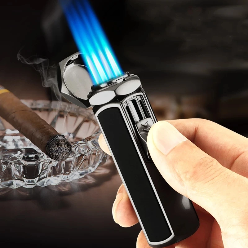 Encendedor de metal clásico para cigarrillos, encendedor de butano de llama  suave tradicional, llama ajustable, gas butano recargable (dorado)
