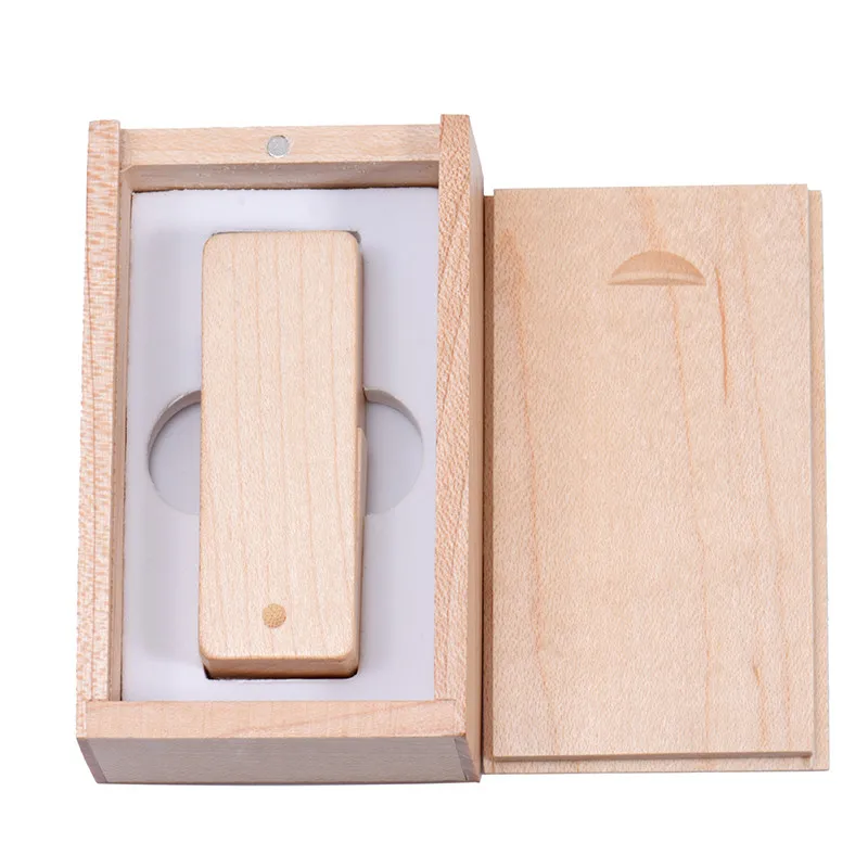 JASTER флэш-накопитель в деревянном корпусе с логотипом на заказ USB+ коробка USB флэш-накопитель 4 ГБ 8 ГБ 16 ГБ флеш-накопитель карта памяти 32 Гб 64 Гб USB DIY логотип оптом - Цвет: maple with box