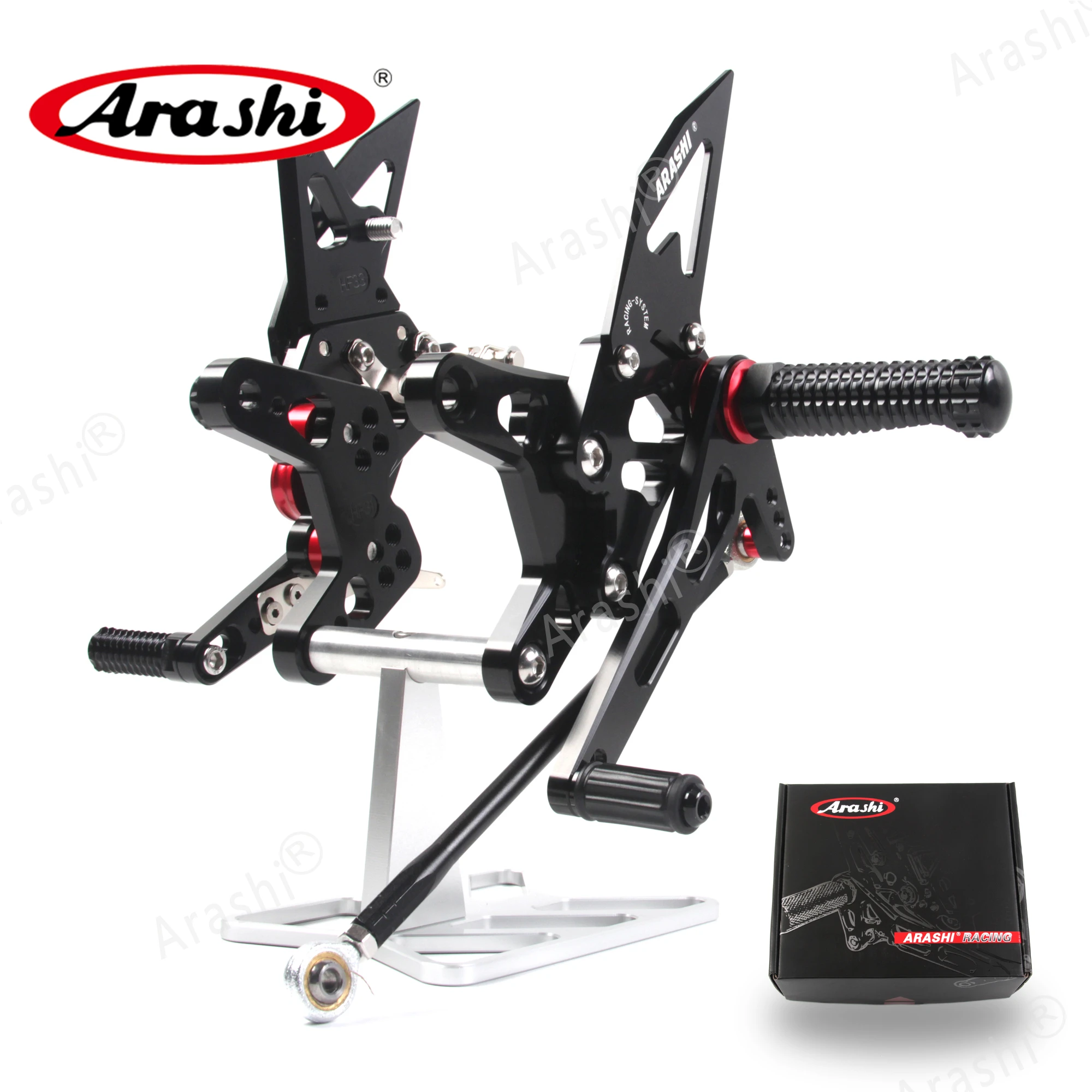 Arashi NINJA ZX6R 2007-2008 CNC-Machined Adjustable Footrest Footpeg For KAWASAKI Ninja ZX-6R ZX 6R 2007 2008 Rearset Foot Rest